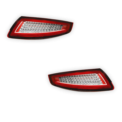 Porsche 911 997 Series (2005 - 2008) Clear Red Full LED 3D Stripe Bar Tail Lights LH + RH