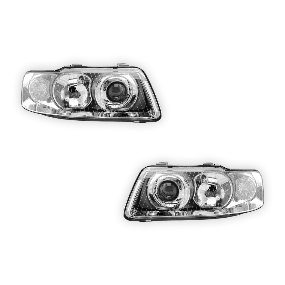 Audi A3 8L (2000 - 2003) Black / Chrome Non-Xenon OEM Style Headlights LH + RH