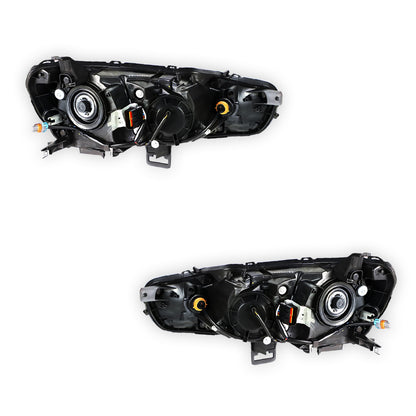 Mitsubishi Lancer CF (2015 - 2017) Clear / Black Halogen OEM Style Headlights LH + RH