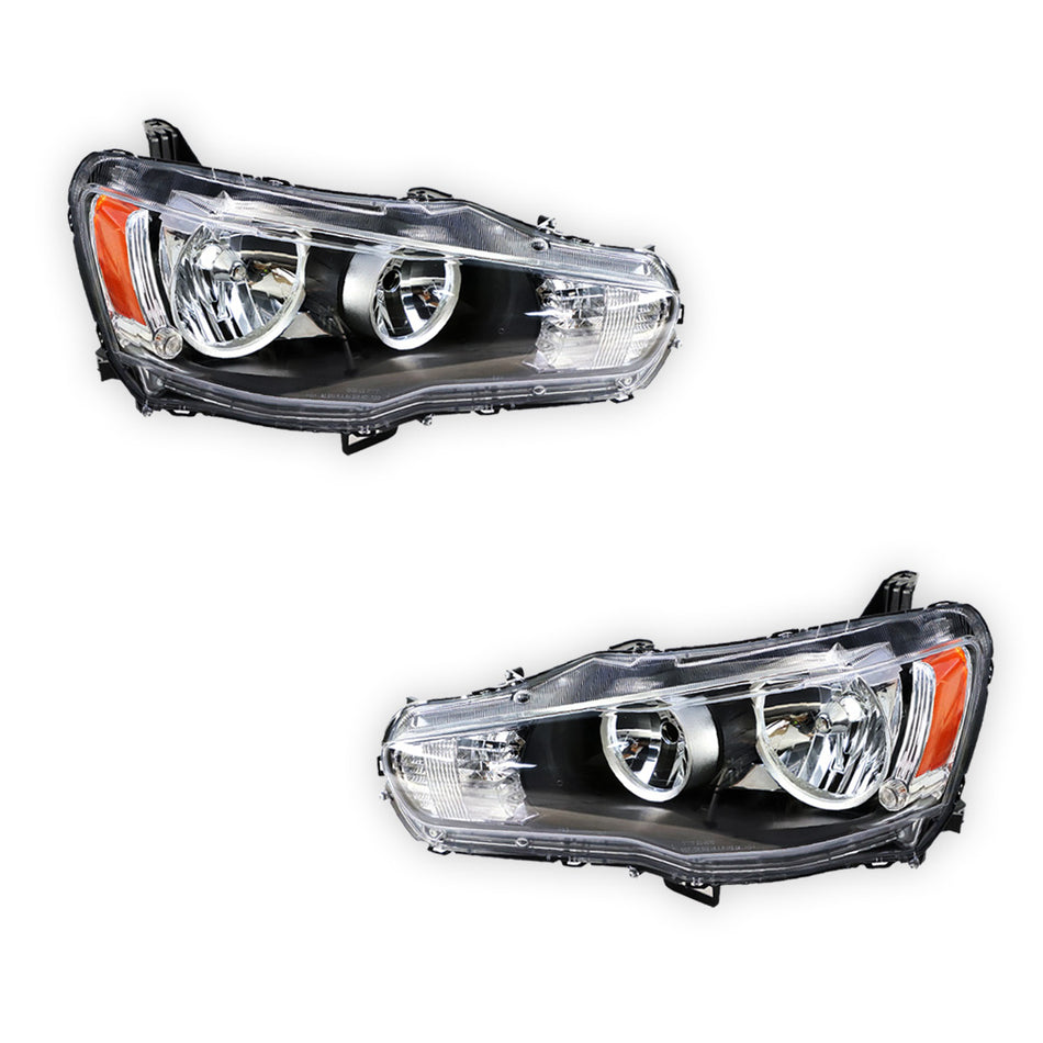 Mitsubishi Lancer CF (2015 - 2017) Clear Halogen OEM Style Headlights LH + RH