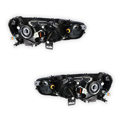 Mitsubishi Lancer CJ (2007 - 2015) Clear / Black Halogen OEM Style Headlights LH + RH