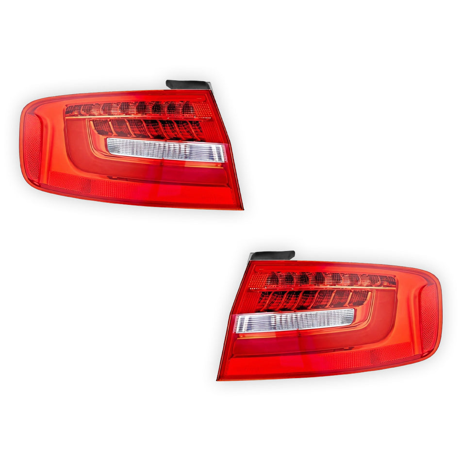 Audi A4 B8 (2007 - 2015) Genuine Red / White LED Tail Lights LH + RH