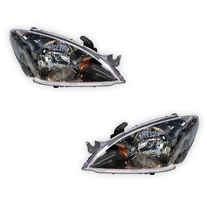 Mitsubishi Lancer CH (2004 - 2006) Chrome / Black OEM Style Headlights LH + RH