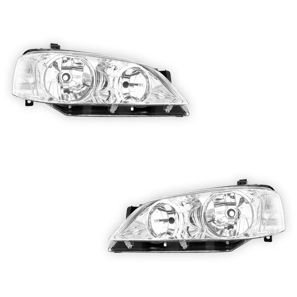 Ford Falcon BF Series 1 (2005 - 2006) Chrome OEM Style Headlights LH + RH