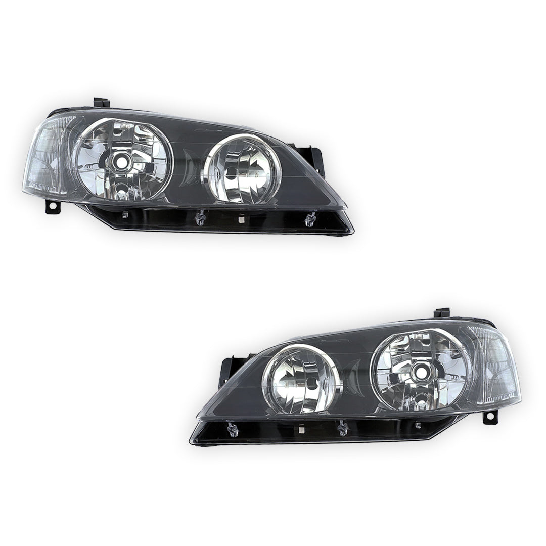Ford Falcon BA Series 1 & 2 (2002 - 2005) Black OEM Style Headlights LH + RH