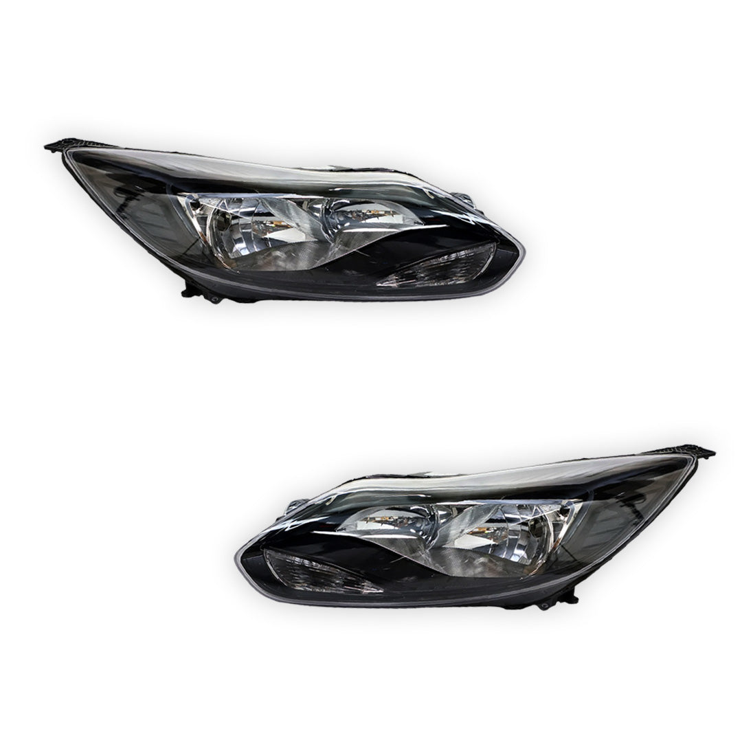 Ford Focus LW (2011 - 2015) Black OEM Style Headlights LH + RH