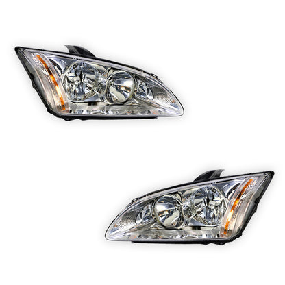 Ford Focus LS / LT (2005 - 2009) Chrome OEM Style Headlights LH + RH