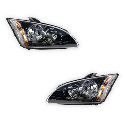 Ford Focus LS / LT (2005 - 2009) Black OEM Style Headlights LH + RH