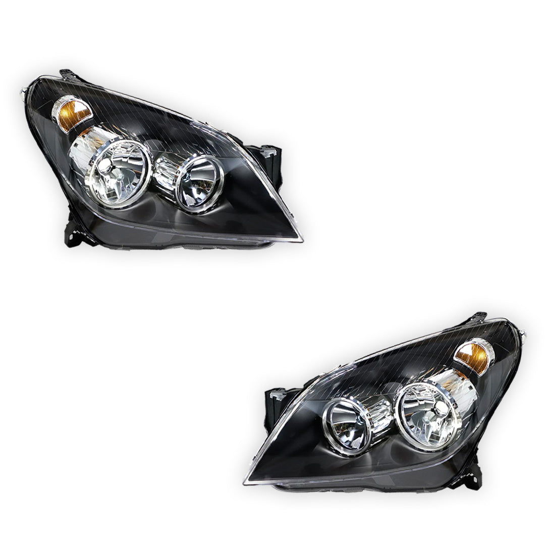 Holden Astra AH (2004 - 2010) Black OEM Style Headlights LH + RH