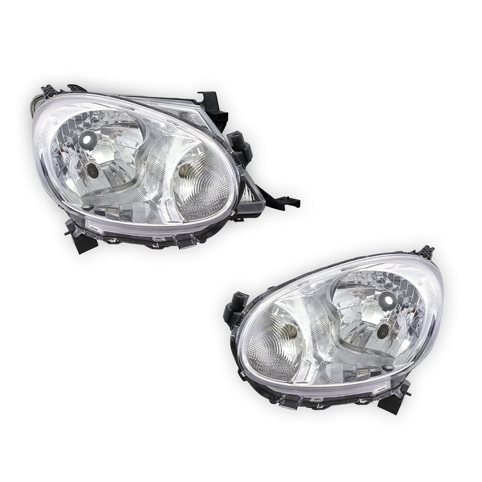 Nissan Micra K13 (2010 - 2015) Clear / Black Xenon OEM Style Headlights LH + RH