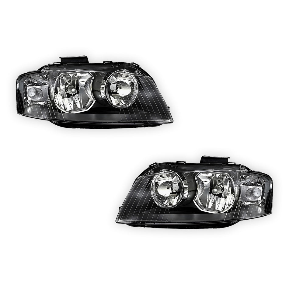 Audi A3 8P (2004 - 2008) OEM Style Non Xenon Headlights LH + RH