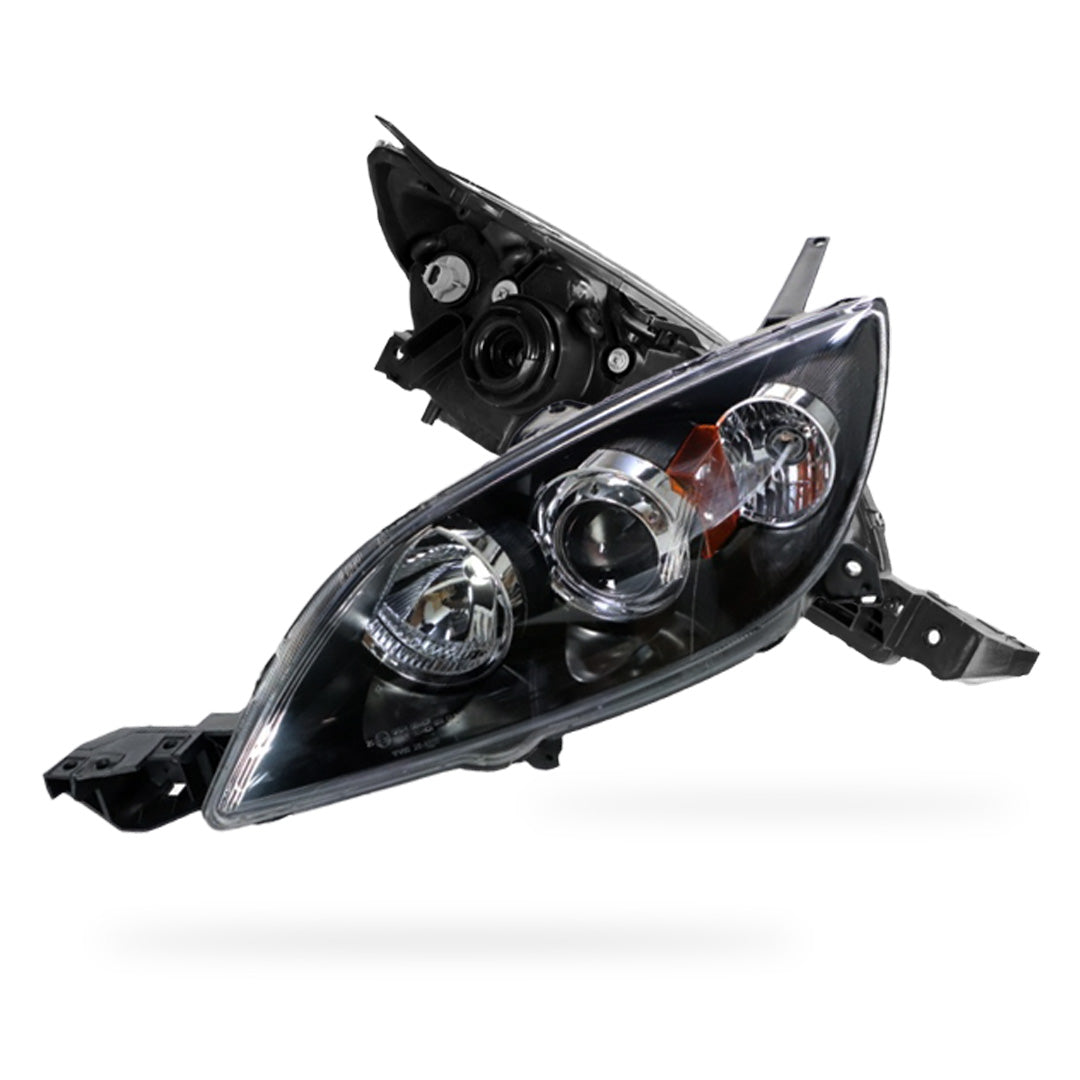 Pair Black Tail Lights – For Mazda 3 BK Sedan 2006-2009, LH+RH, Aftermarket OEM