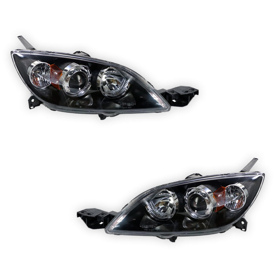 Mazda 3 BK' Series 1 (2003 - 2006) OEM Style Headlights LH + RH