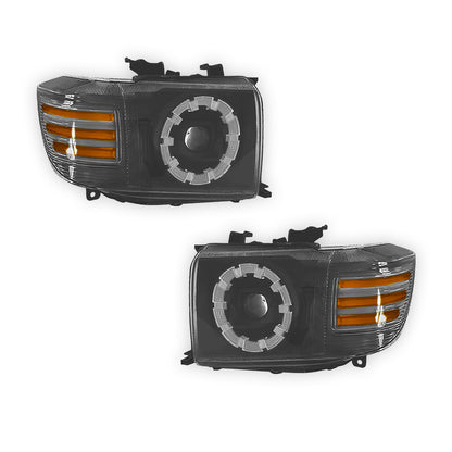 Toyota LandCruiser VDJ70 / 76 / 78 / 79 Series (2007 - 2025) Smoked LED Headlights LH + RH