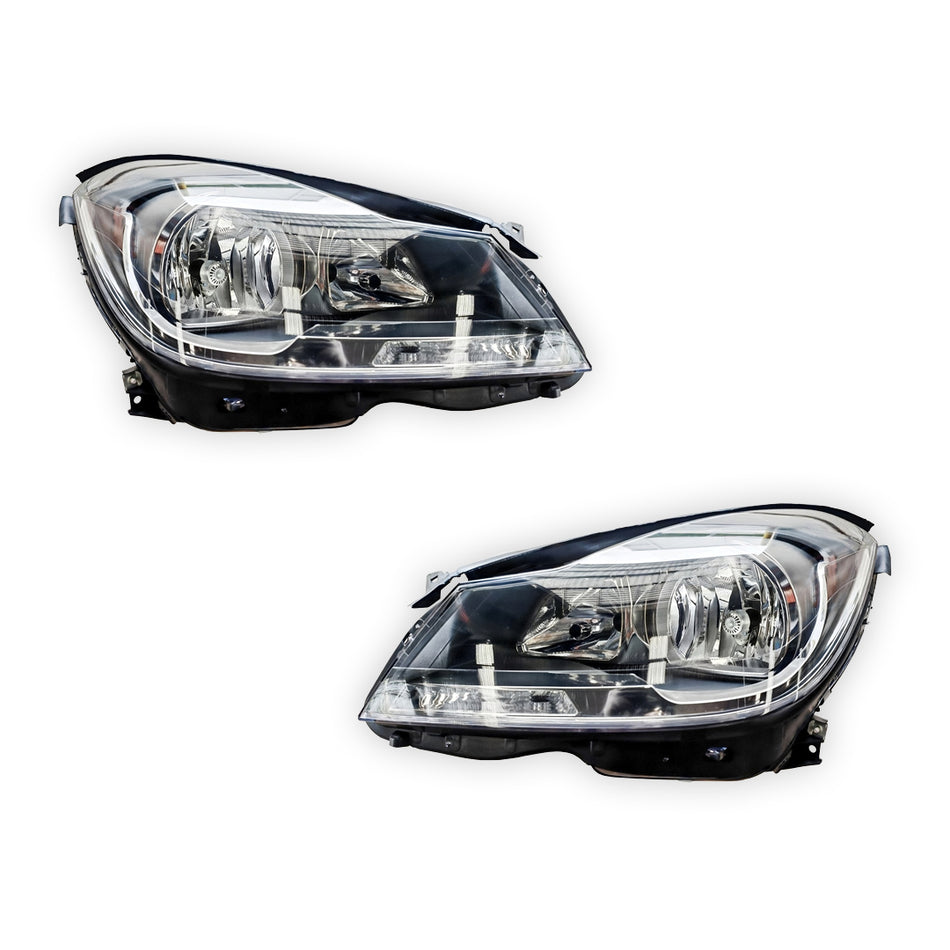 Mercedes-Benz C-Class W204 (2010 - 2014) OEM Style Non Xenon Headlights LH + RH