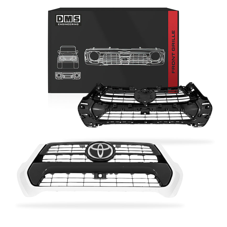 Toyota HiLux N80 (2020 - 2025) Black / Chrome Front Grille with Camera Hole