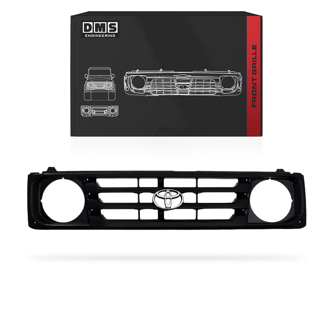 Toyota LandCruiser 78 / 79 Series (1999 - 2007) Black and Chrome Grille
