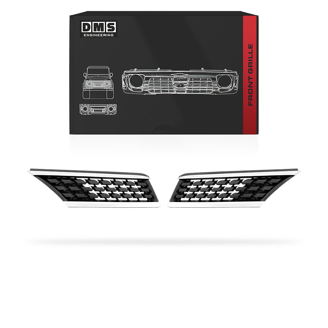 Nissan Tiida C11 (2005 - 2007) Black / Chrome Bar Grille LH + RH