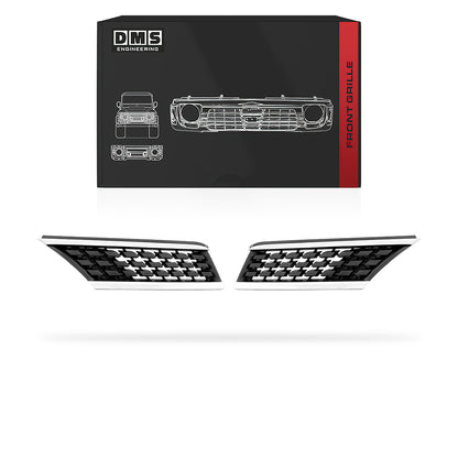 Nissan Tiida C11 (2005 - 2007) Black / Chrome Bar Grille LH + RH