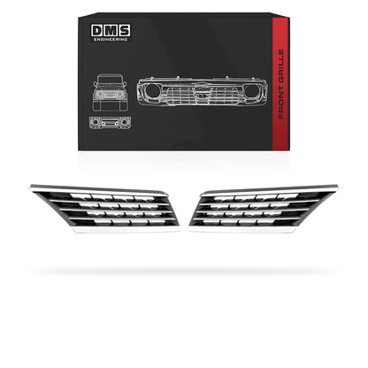 Nissan Tiida C11 (2005 - 2007) Black / Chrome Bar Grille LH + RH