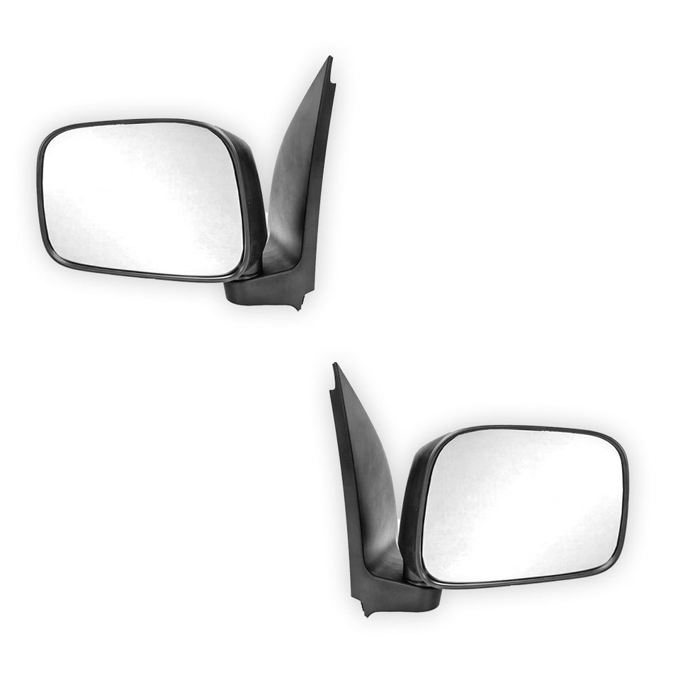 Nissan Navara D40 (2008 - 2015) Genuine Manual Black Door Mirrors With Mirror Cover LH + RH