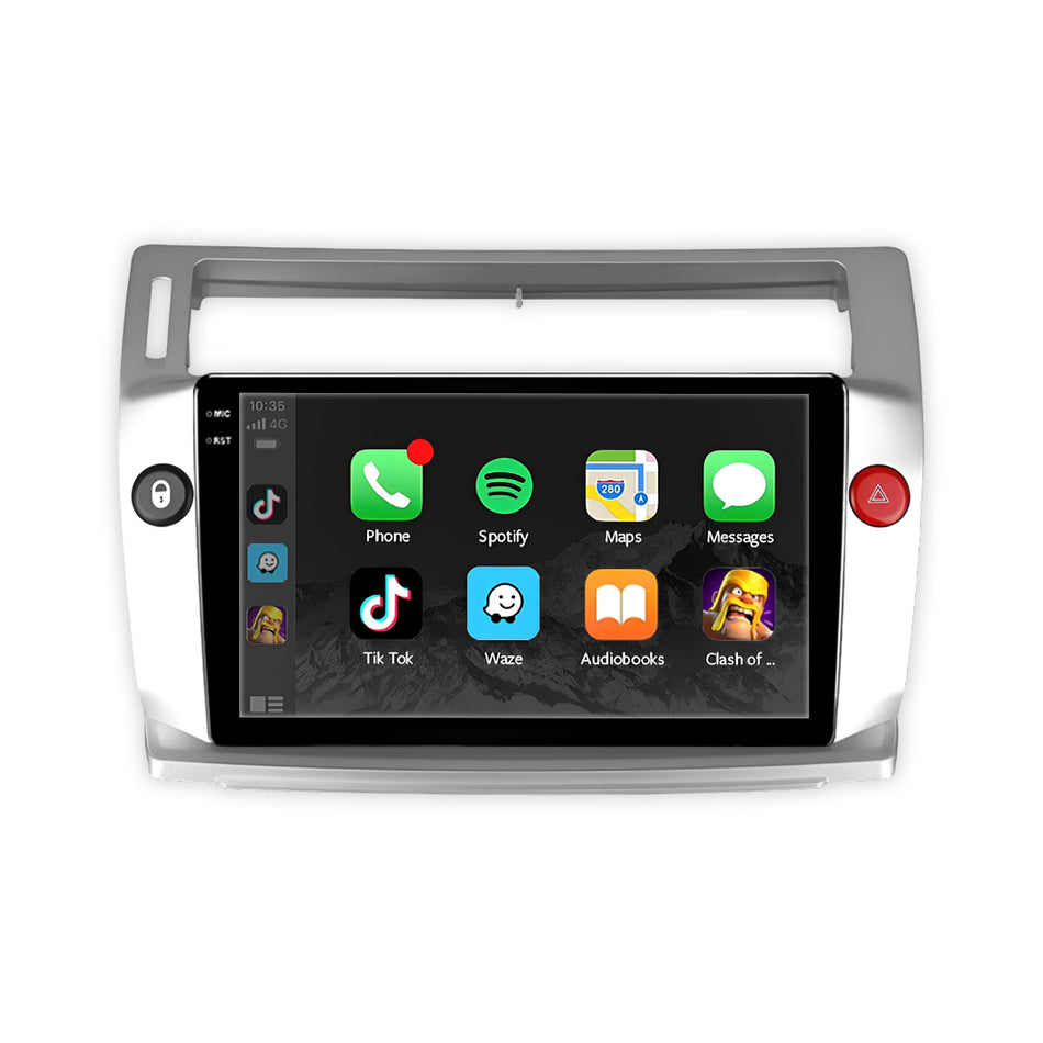 Citroen C4 B7 C-Triomphe / C-Quantre (2004 - 2014) 9" Wireless Android 15 Head Unit for Apple CarPlay / Android Auto