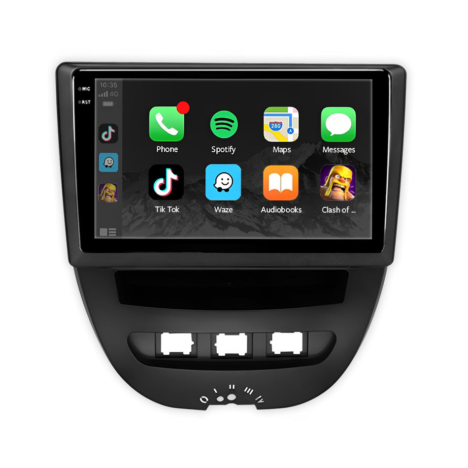 Peugeot 107 (2005 - 2014) 10" Wireless Android 15 Head Unit for Apple CarPlay / Android Auto