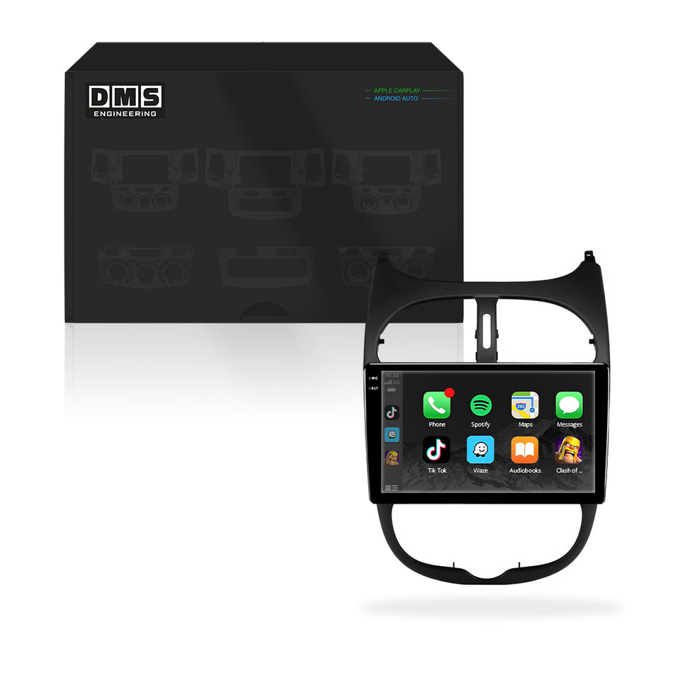 Peugeot 206 (1998 - 2012) 9" Wireless Android 15 Head Unit for Apple CarPlay / Android Auto