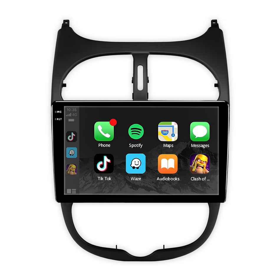 Peugeot 206 (1998 - 2012) 9" Wireless Android 15 Head Unit for Apple CarPlay / Android Auto