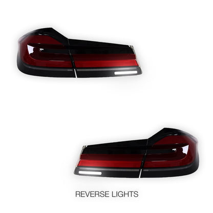 BMW 5-Series G30 (2018 - 2020) Sequential Red LED Tail Lights LH + RH