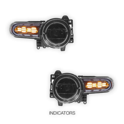 Toyota FJ Cruiser (2007 - 2020) Sequential Hexangonal Projector Headlights LH + RH