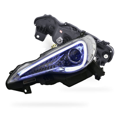 Subaru BRZ ZC6 (2012 - 2021) Black 3D Light Bar DRL & Full LED Dual Beam With Sequential Indicator Headlights LH + RH