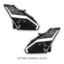 Nissan GT-R R35 (2007 - 2013) Crystal Eye Update Style DRL With LED Sequential Indicators Headlights LH + RH