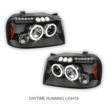 Nissan Navara D22 (2003 - 2014) Black Angel Eyes Projector Headlights LH + RH