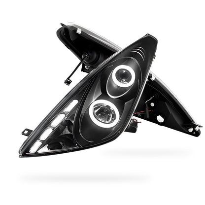 Toyota Celica (2000 - 2005) Black CCFL Angel Eyes Projector Headlights LH + RH