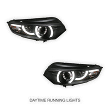 Ford Ecosport BK (2013 - 2016) Black 3D Stripe Bar LED DRL Projector Headlights LH + RH