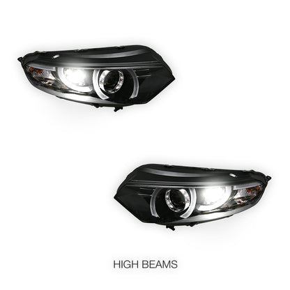 Ford Ecosport BK (2013 - 2016) Black 3D Stripe Bar LED DRL Projector Headlights LH + RH