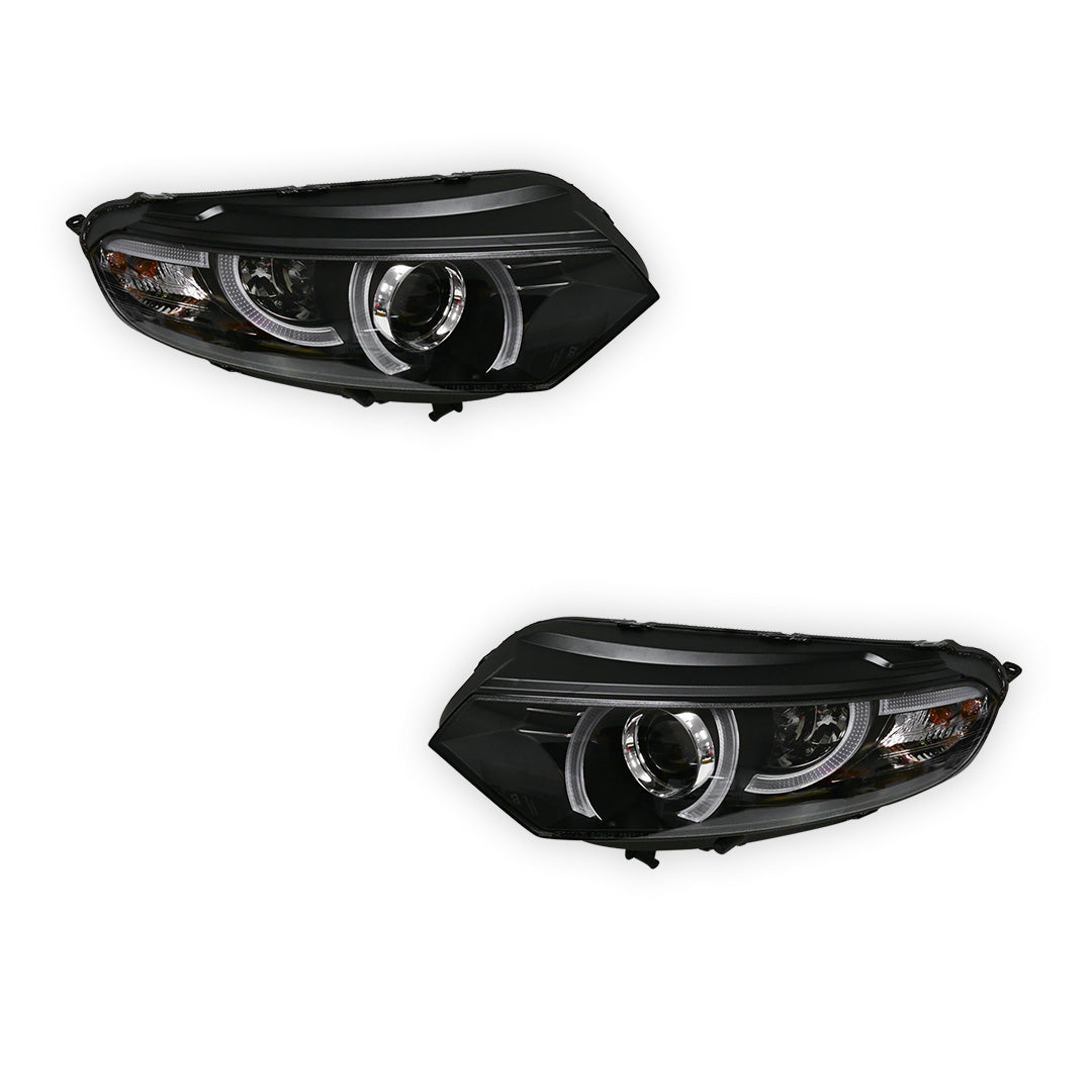 Ford Ecosport BK (2013 - 2016) Black 3D Stripe Bar LED DRL Projector Headlights LH + RH