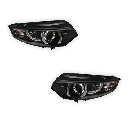 Ford Ecosport BK (2013 - 2016) Black 3D Stripe Bar LED DRL Projector Headlights LH + RH
