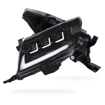 Toyota HiLux Vigo (2011 - 2015) Black Full LED Triple Projector Lens Headlights LH + RH