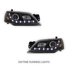Ford Fairmont BA / BF Sedan / Ute Non XR (2002 - 2006) Black LED DRL Style Headlights LH + RH