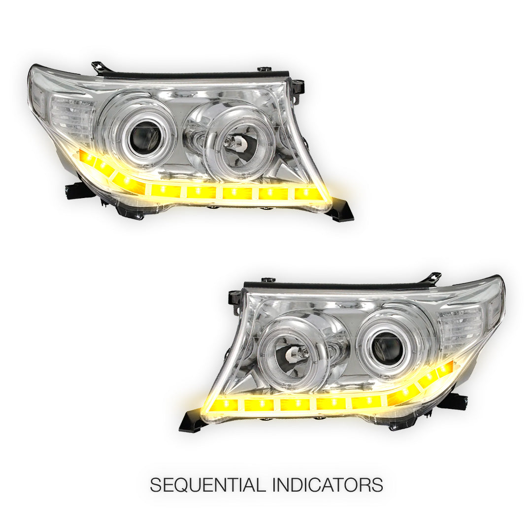 Toyota LandCruiser 200 Series VX / Sahara (2015 - 2021) LED With Auto Levelling & DRL Headlights LH + RH