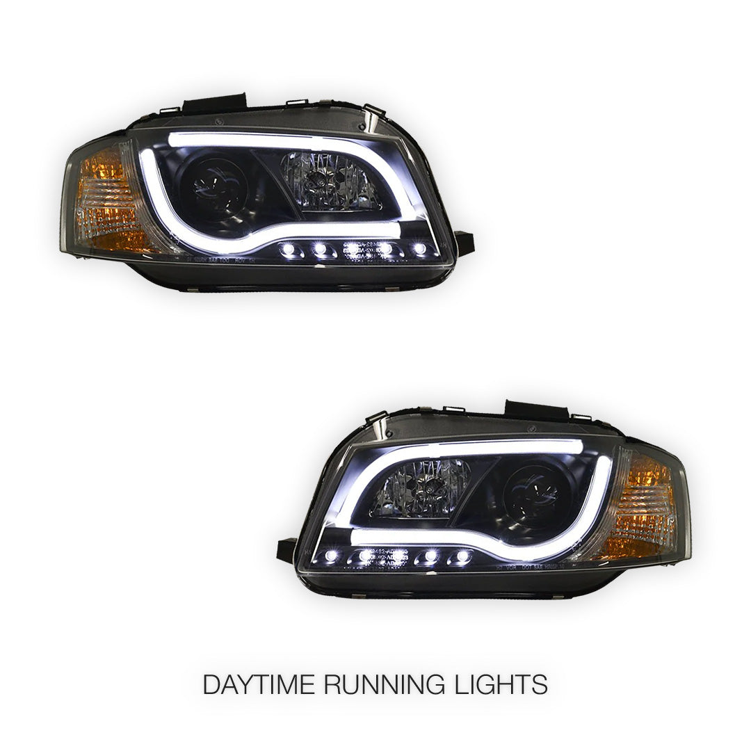 Audi A3 8P Pre Facelift (2003 - 2008) Black Day Time 3D LED DRL Projector Headlights LH + RH