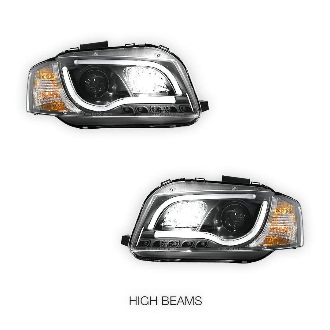 Audi A3 8P Pre Facelift (2003 - 2008) Black Day Time 3D LED DRL Projector Headlights LH + RH