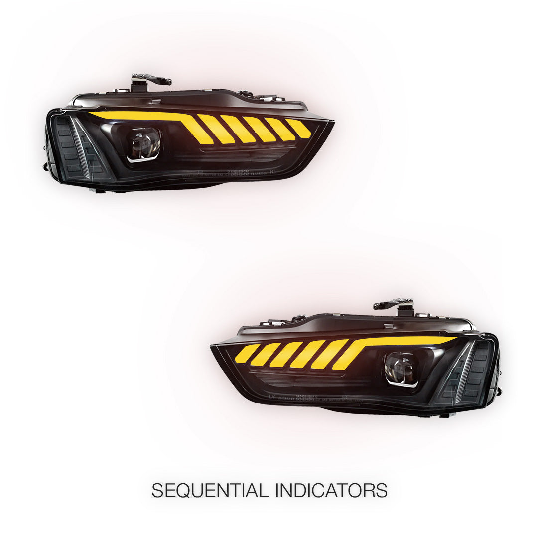Audi A4 B8 (2012 - 2015) DRL Dual Beam Projector With Sequential Indicator Headlights LH + RH