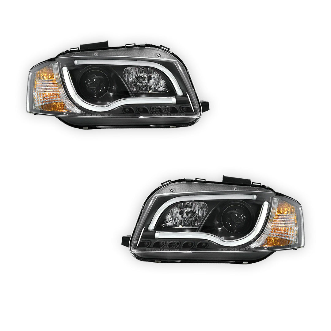Audi A4 B5 (1995 - 1998) Black Day Time LED DRL Projector Headlights LH + RH