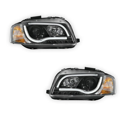 Audi A4 B5 (1995 - 1998) Black Day Time LED DRL Projector Headlights LH + RH