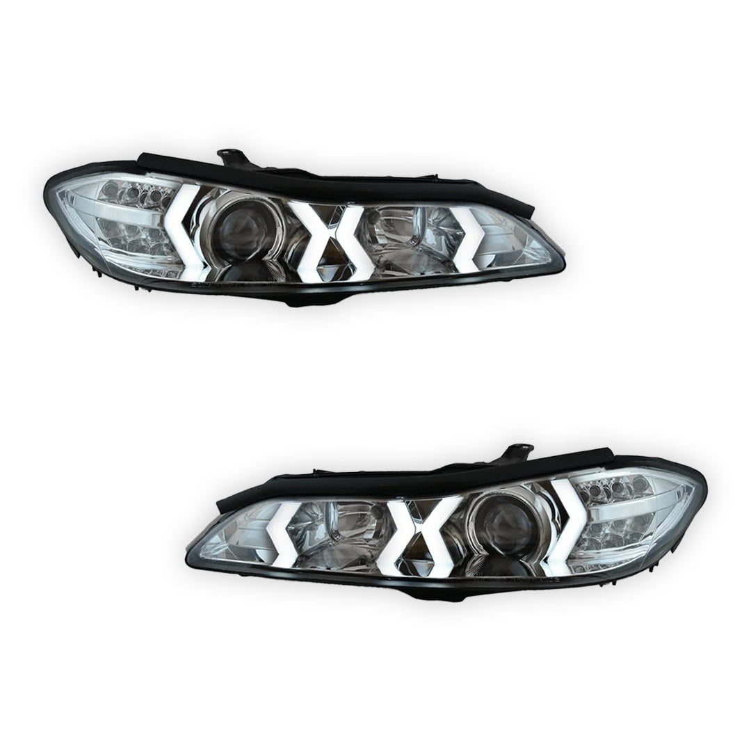 Nissan Silvia S15 (1999 - 2001) Crystal Clear LED 3D DRL Stripe Bar Projector With LED Indicators Headlights LH + RH