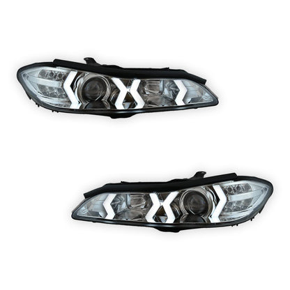 Nissan Silvia S15 (1999 - 2001) Crystal Clear LED 3D DRL Stripe Bar Projector With LED Indicators Headlights LH + RH