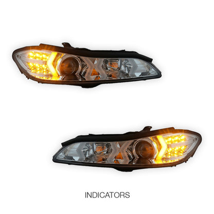 Nissan Silvia S15 (1999 - 2001) Crystal Clear LED 3D DRL Stripe Bar Projector With LED Indicators Headlights LH + RH